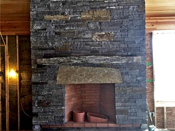 Green mt mica ashlar - chimney